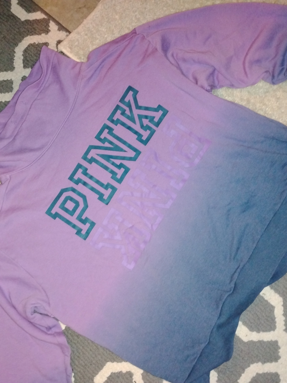 PINK Victoria's Secret Girls' Purple to Blue Ombre Sweatshirt